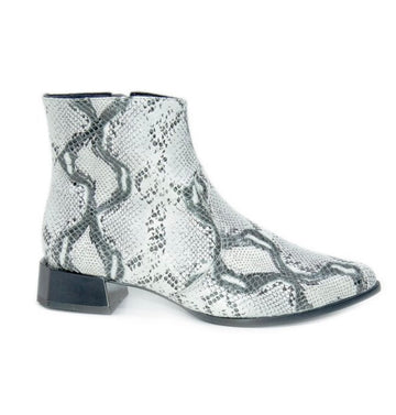 Leather Snake Print Chelsea Boots