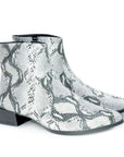 Leather Snake Print Chelsea Boots - Julia & Santos 