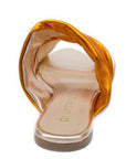 Metallic Orange Slip On Flat Sandals - Julia & Santos 