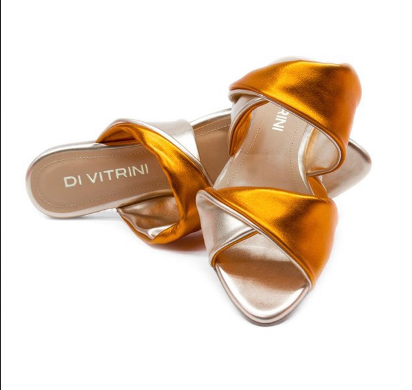 Metallic slip deals on sandals