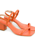 Rio Orange Leather Heeled Sandal - Julia & Santos 