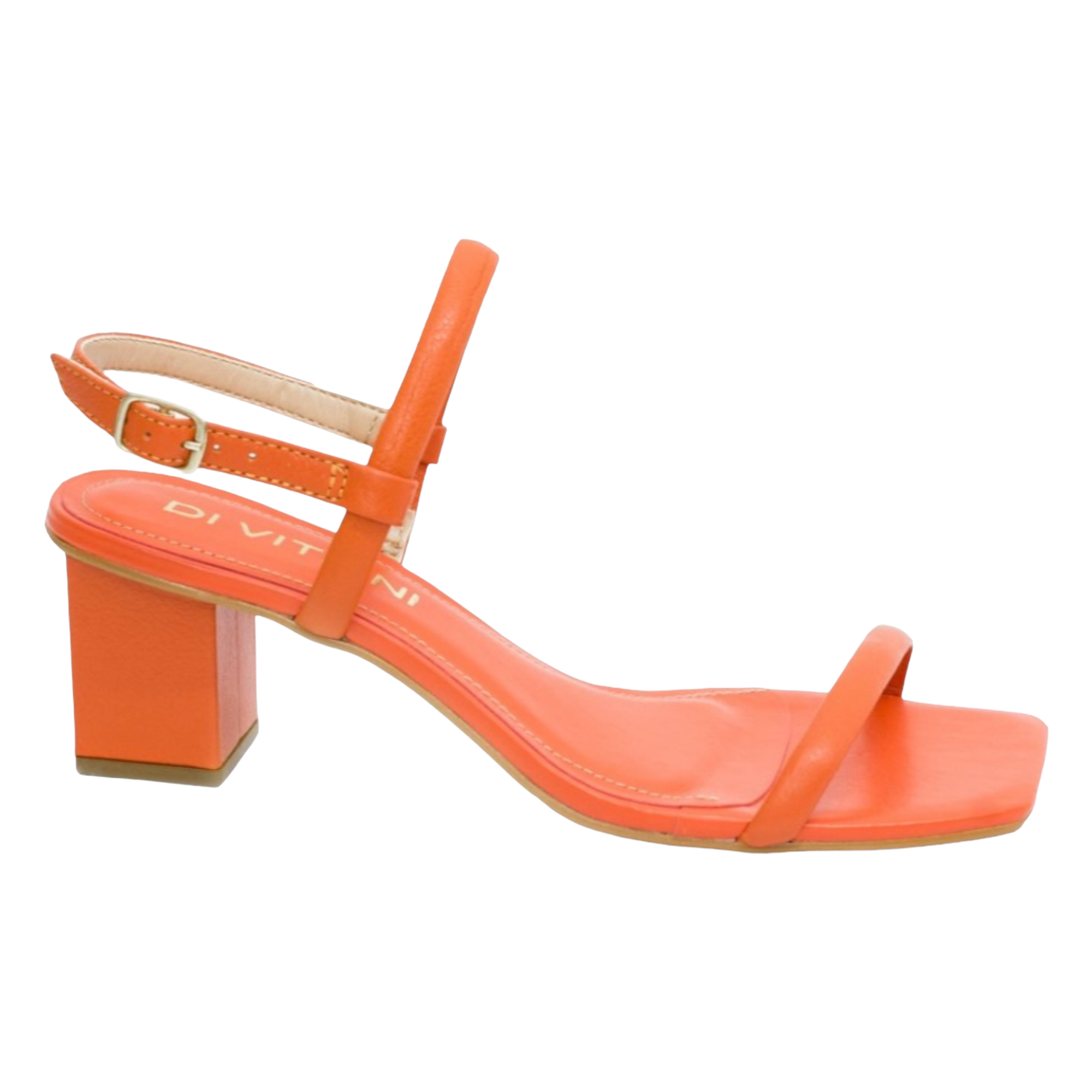 Rio Orange Leather Heeled Sandal - Julia &amp; Santos 