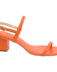 Rio Orange Leather Heeled Sandal - Julia & Santos 