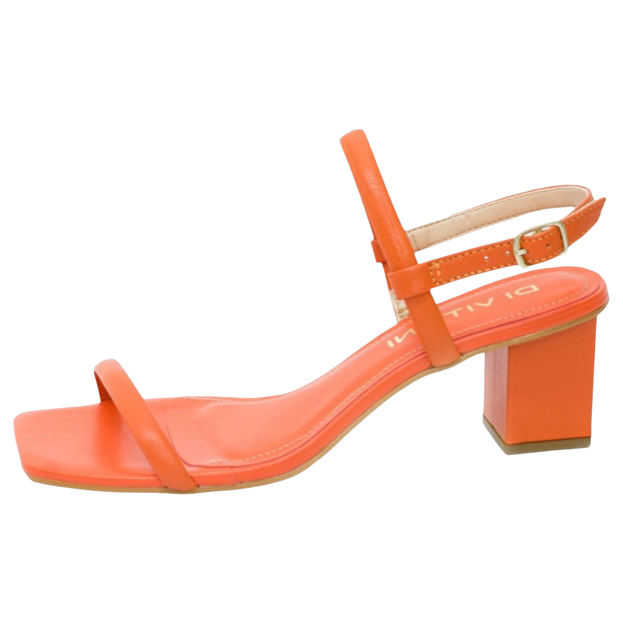 Rio Orange Leather Heeled Sandal - Julia & Santos 