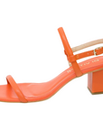 Rio Orange Leather Heeled Sandal - Julia & Santos 