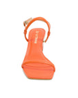 Rio Orange Leather Heeled Sandal - Julia & Santos 