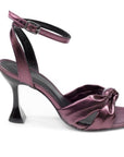Plum Metallic Heeled Sandals - Julia & Santos 