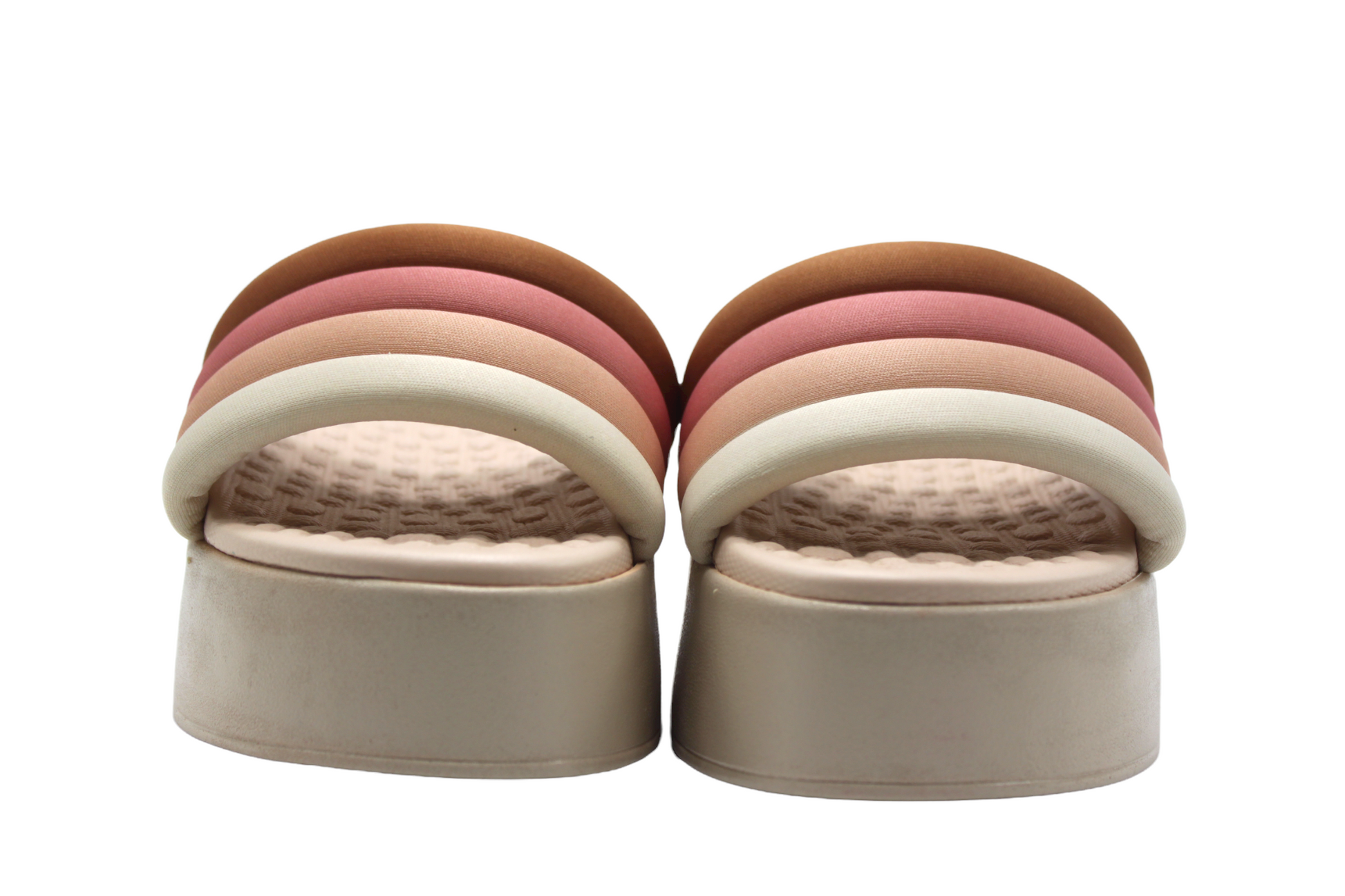 Slip On Pink/White Striped Platform Sandals - Julia & Santos 