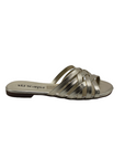 Patricia Metallic Gold Strappy Slip On Flat Sandals - Julia & Santos 