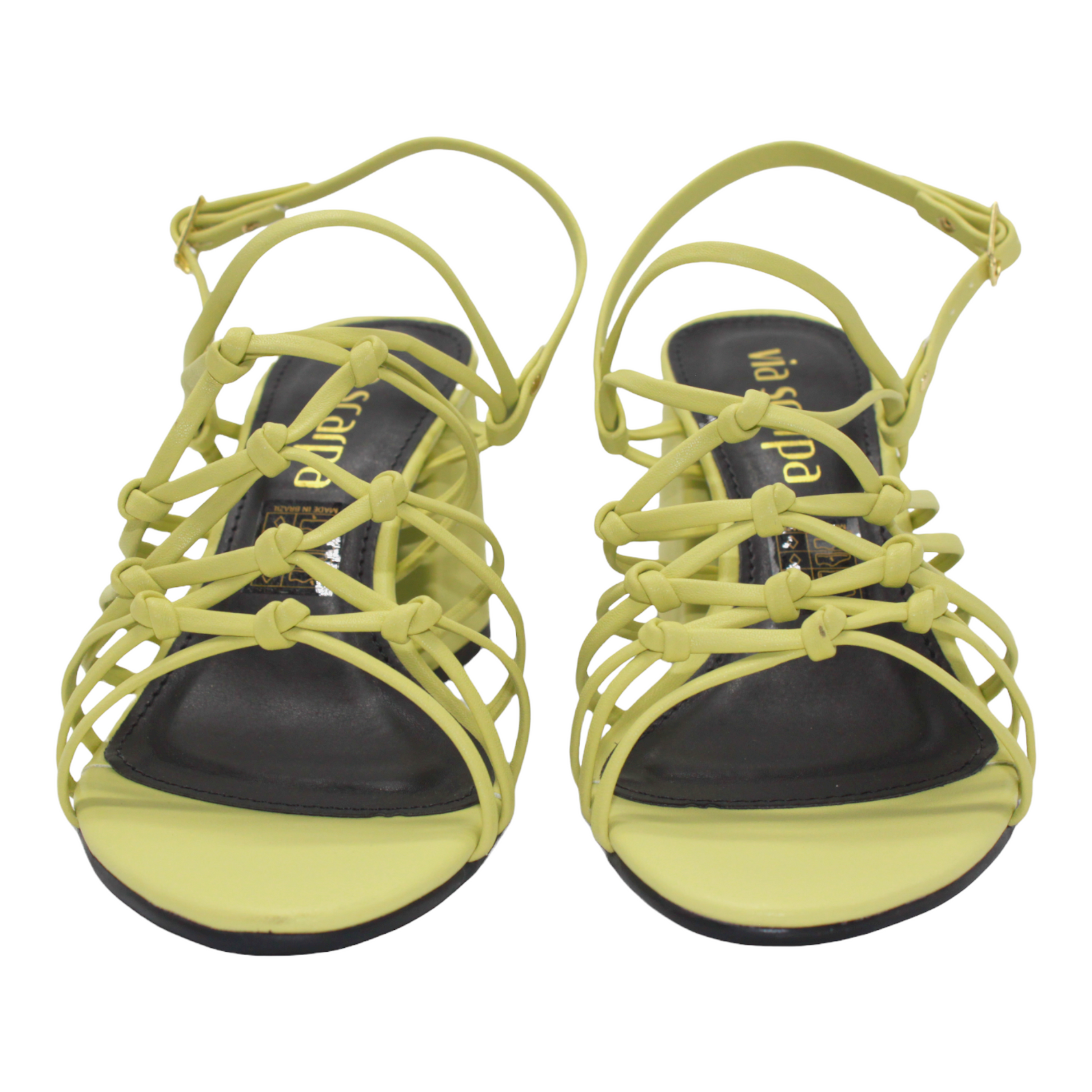 Strappy Lime Green Heeled Sandals - Julia & Santos 