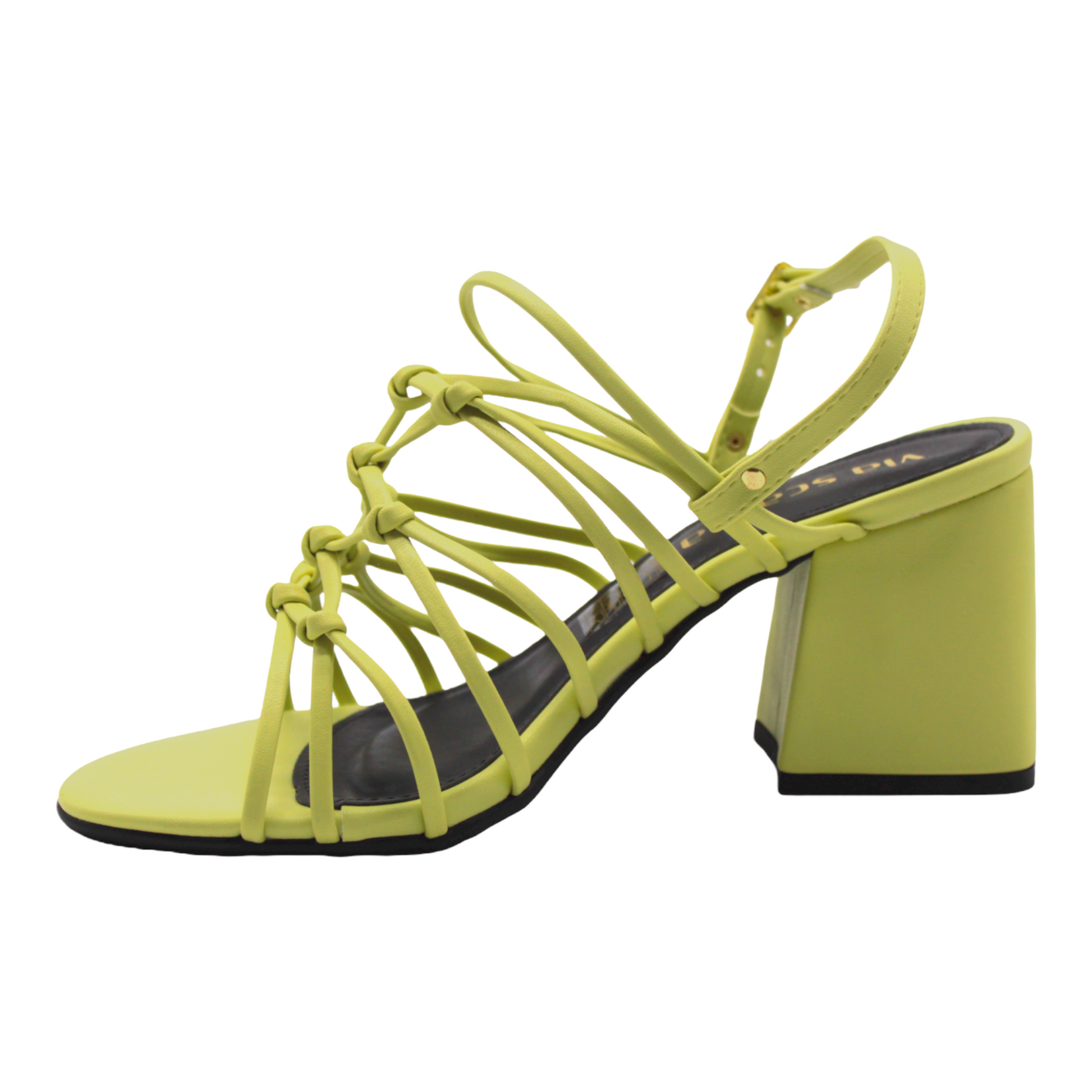 Strappy Lime Green Heeled Sandals - Julia & Santos 