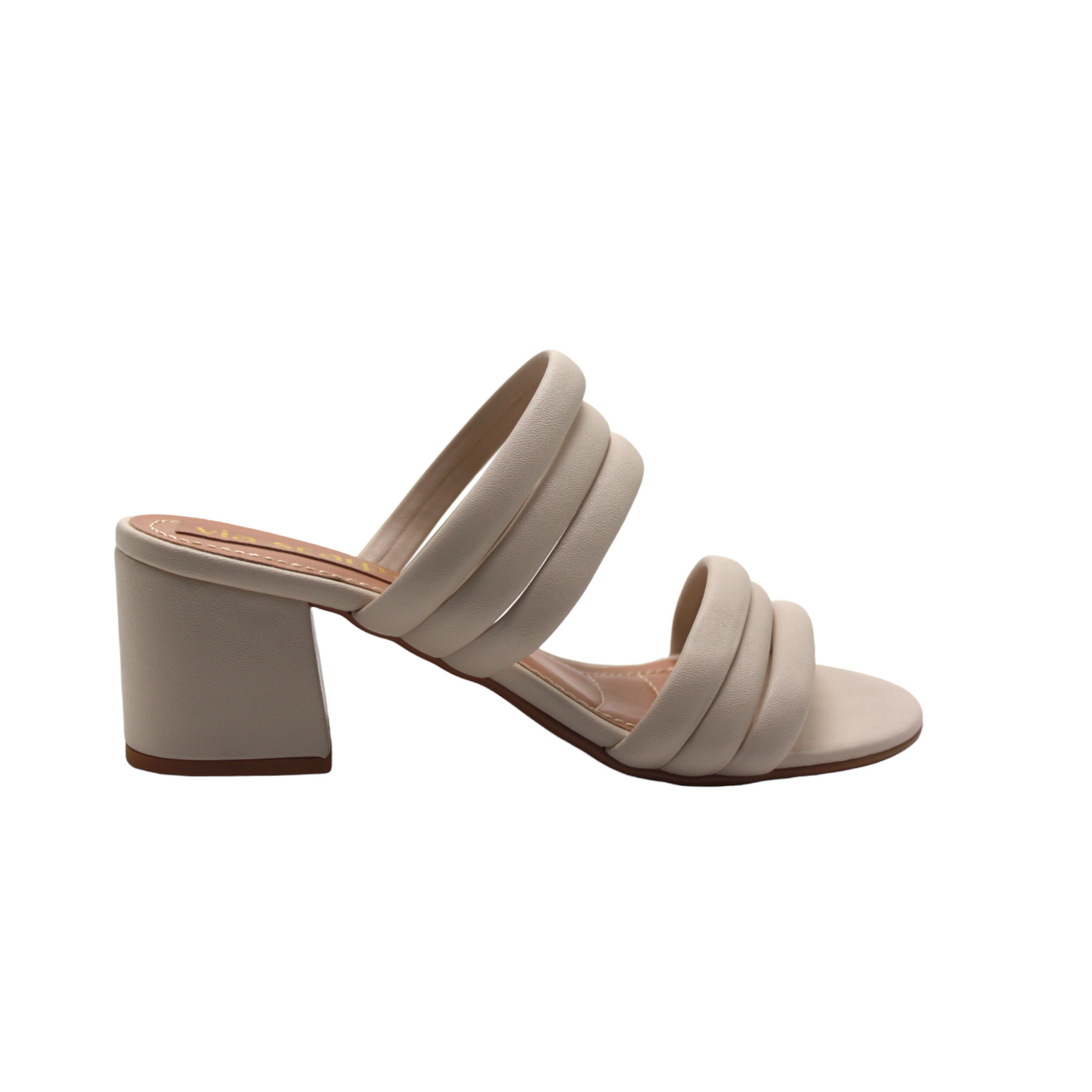 Strappy Off White Heeled Sandals - Julia & Santos 