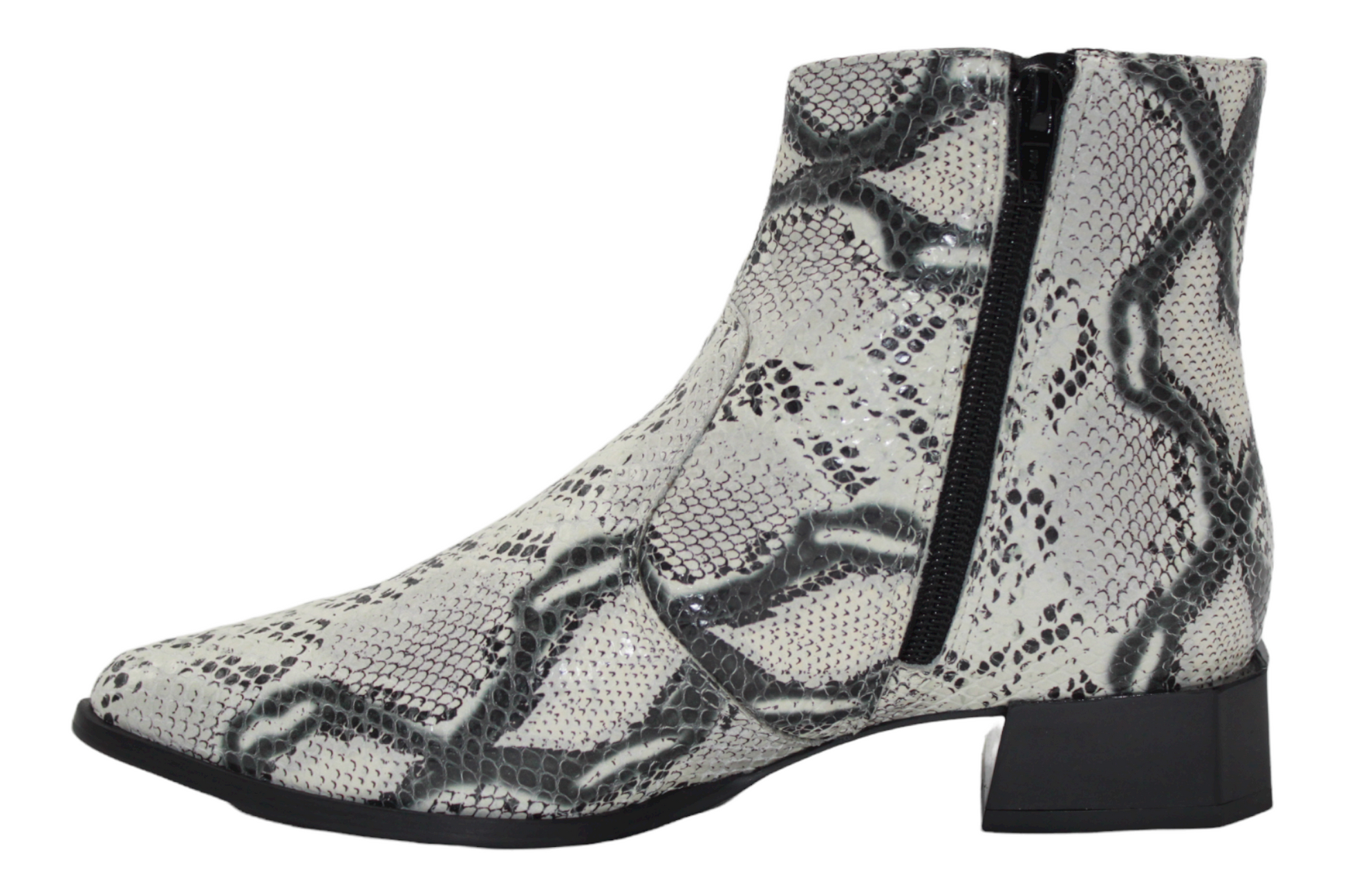 Leather Snake Print Chelsea Boots - Julia & Santos 