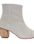 Off White Leather Ankle Boots - Julia & Santos 