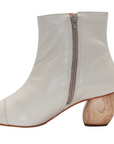 Off White Leather Ankle Boots - Julia & Santos 