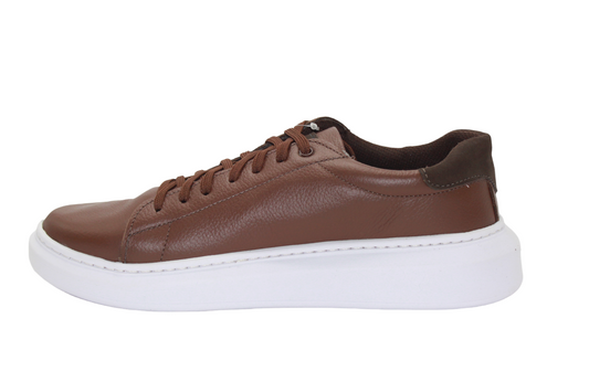 Brown and White Leather Sneakers - Julia & Santos 