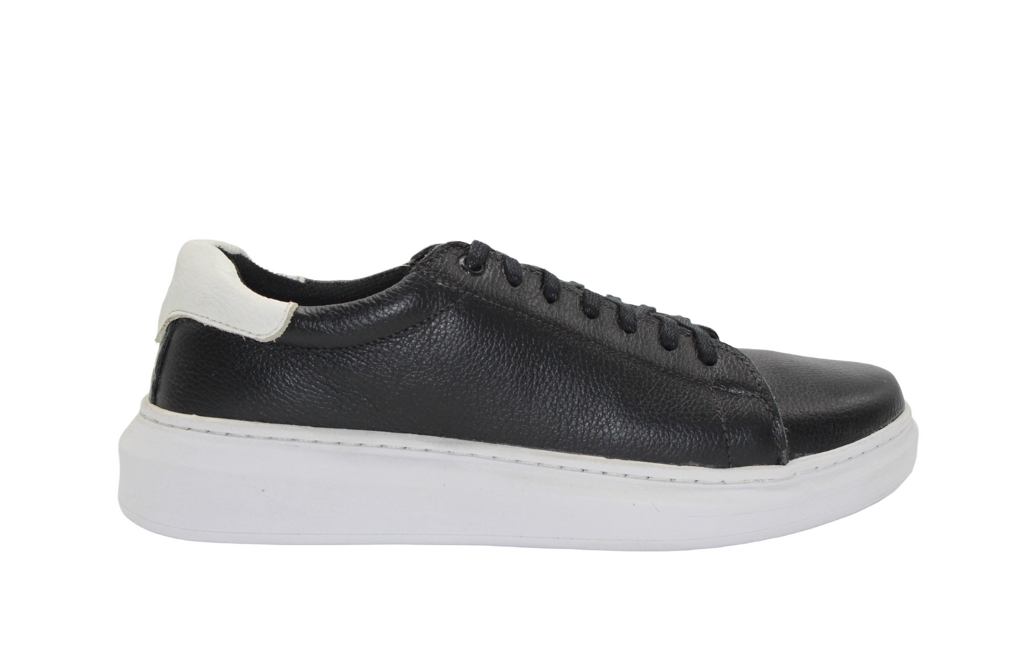 Black and White Leather Sneakers