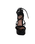 Open Toe Ankle Tie Up Platform Heels - Julia & Santos 