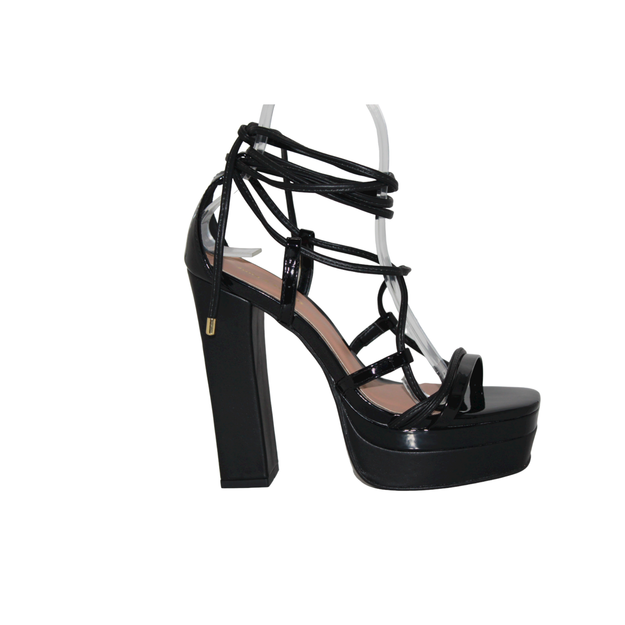 Open Toe Ankle Tie Up Platform Heels - Julia &amp; Santos 