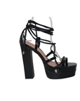 Open Toe Ankle Tie Up Platform Heels - Julia & Santos 