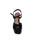 Open Toe Gold Platform Heel with Ankle Strap - Julia & Santos 