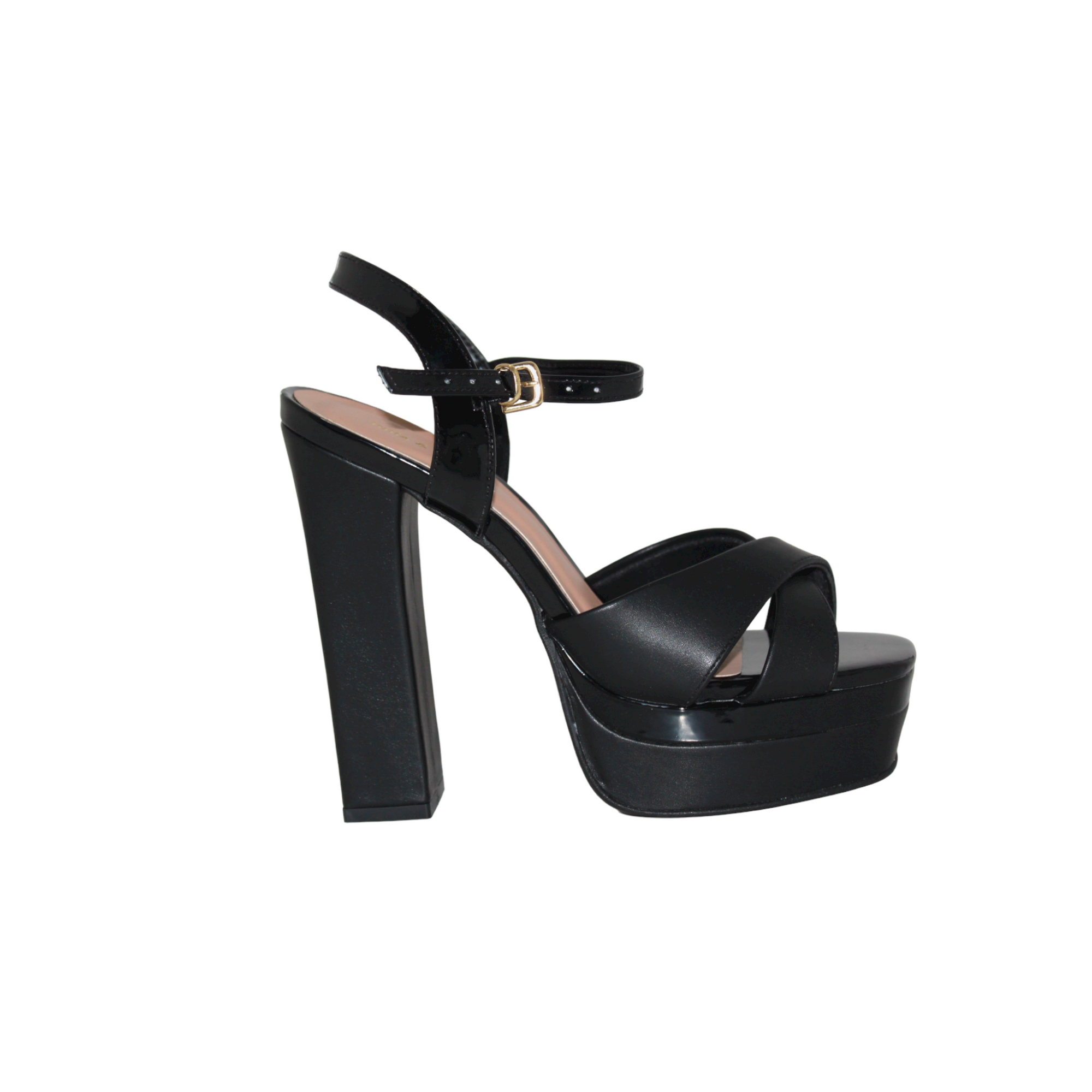 Open Toe Gold Platform Heel with Ankle Strap - Julia &amp; Santos 