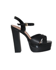 Open Toe Gold Platform Heel with Ankle Strap - Julia & Santos 