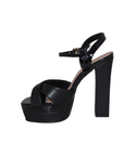 Open Toe Gold Platform Heel with Ankle Strap - Julia & Santos 