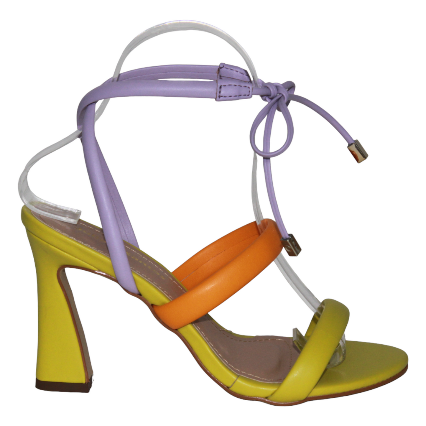 Multicolored Tie Up Heeled Sandal