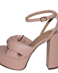 Open Toe Platform Blush Heel with Twist Detail - Julia & Santos 