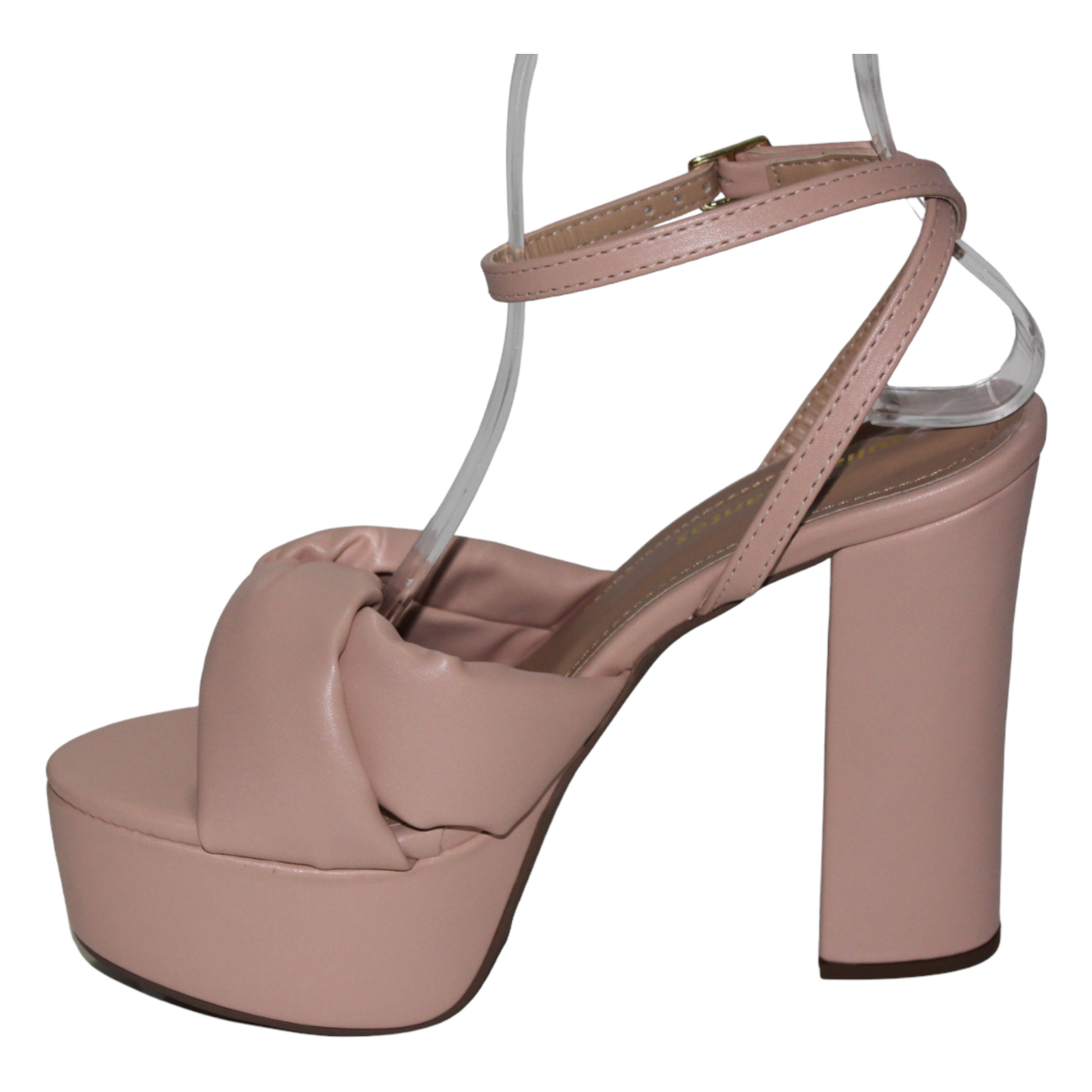 Open Toe Platform Blush Heel with Twist Detail - Julia & Santos 
