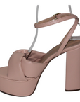 Open Toe Platform Blush Heel with Twist Detail - Julia & Santos 