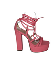 Open Toe Ankle Tie Up Platform Heels - Julia & Santos 