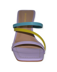 Multicolored Slip On Kitten Heel Sandal - Julia & Santos 