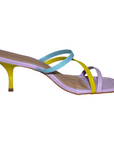 Multicolored Slip On Kitten Heel Sandal - Julia & Santos 