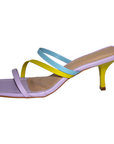 Multicolored Slip On Kitten Heel Sandal - Julia & Santos 