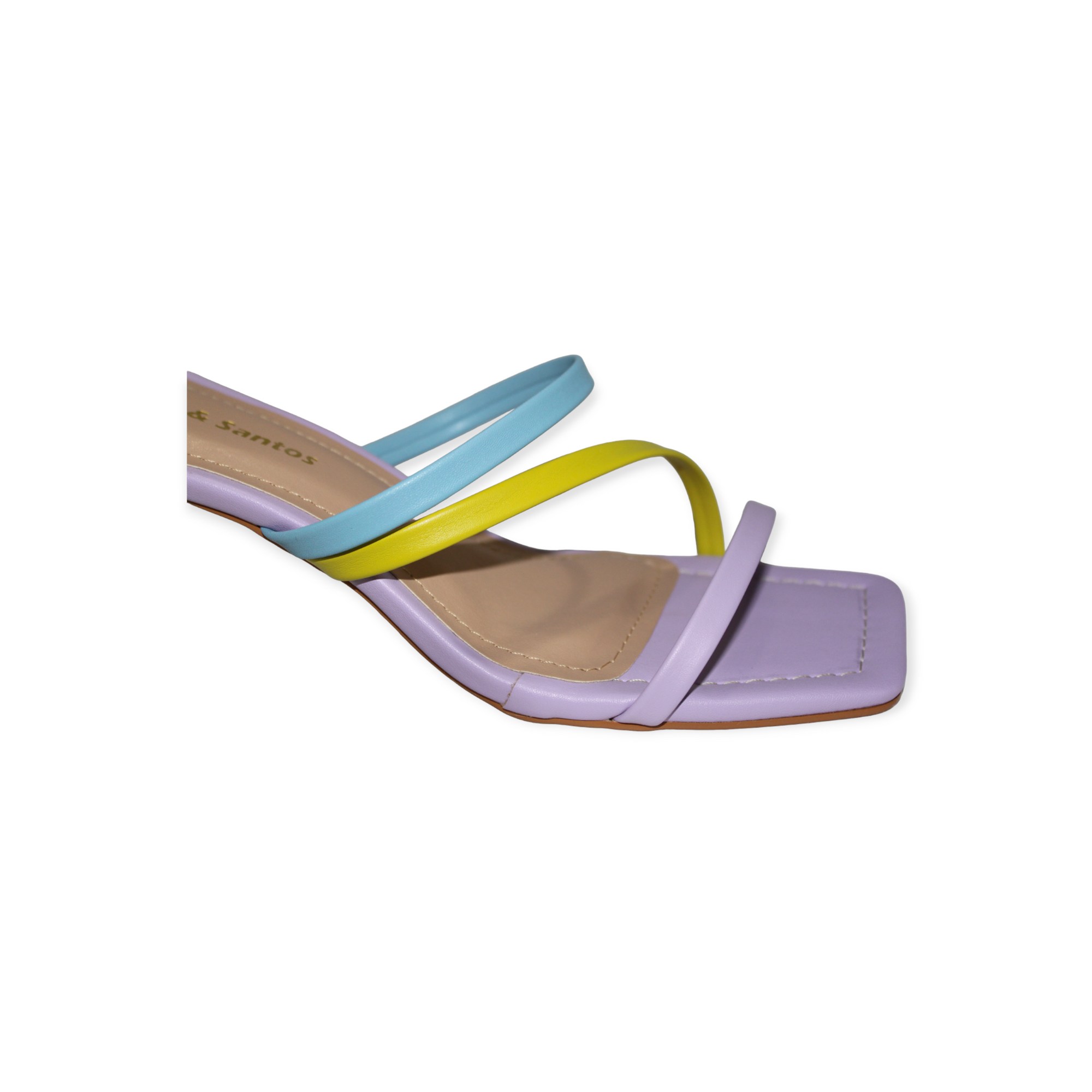 Multicolored Slip On Kitten Heel Sandal - Julia &amp; Santos 