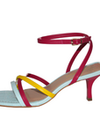 Multicolored Kitten Heel Sandal - Julia & Santos 