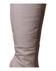 Croc Embossed Faux Leather Knee High Pointed Boots - Julia & Santos 