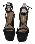 Open Toe Ankle Tie Up Platform Heels - Julia & Santos 