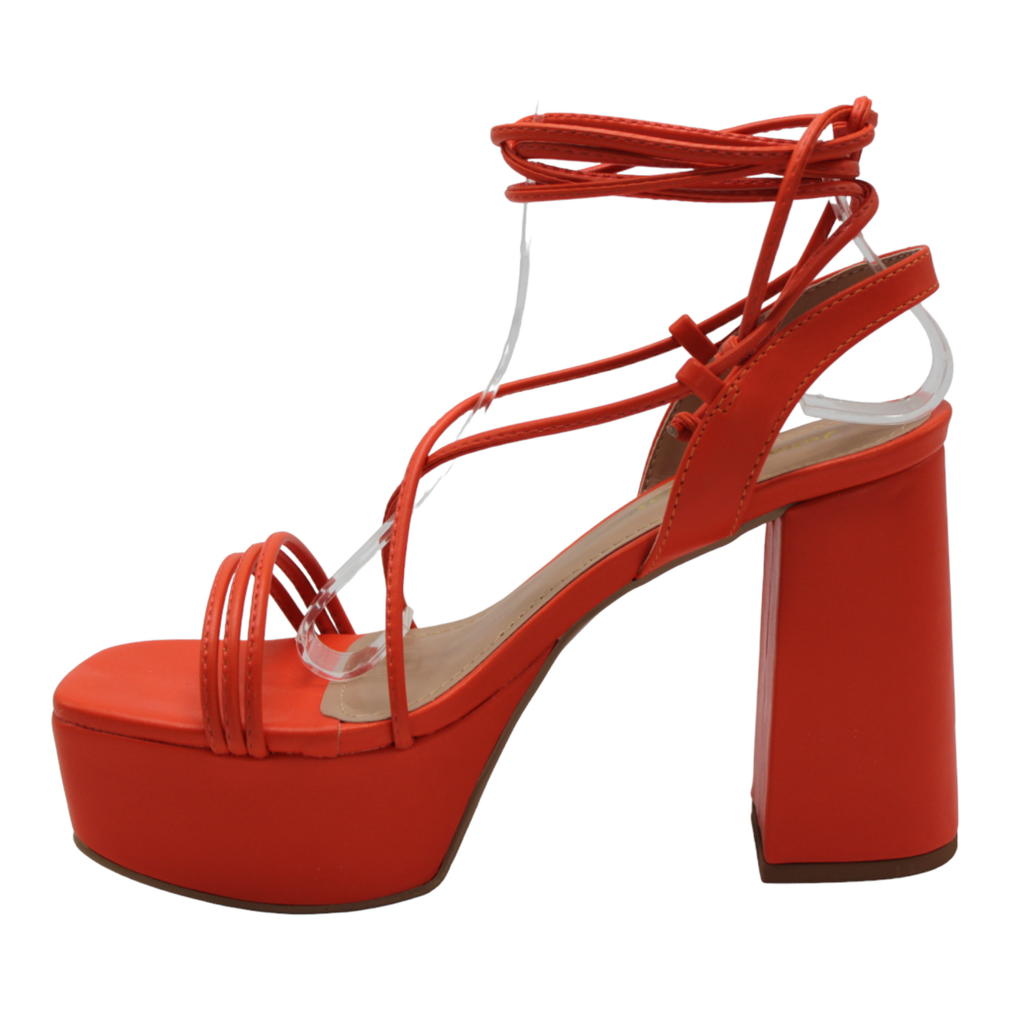 Open Toe Ankle Tie Up Platform Heels - Julia &amp; Santos 