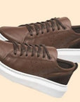 Brown and White Leather Sneakers - Julia & Santos 